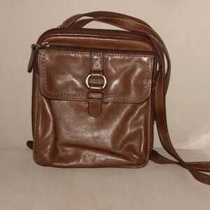 Fossil 90s brown leather crossbody big